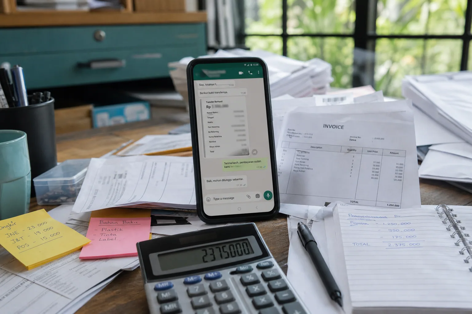 Mencocokkan Bukti Transfer WhatsApp ke Invoice Outstanding